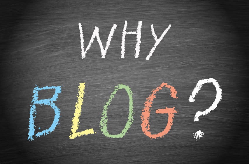 "why blog?" written on chalkboard