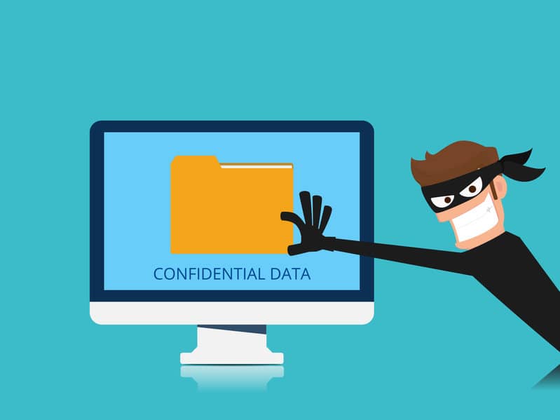 cyber criminal stealing confidential data