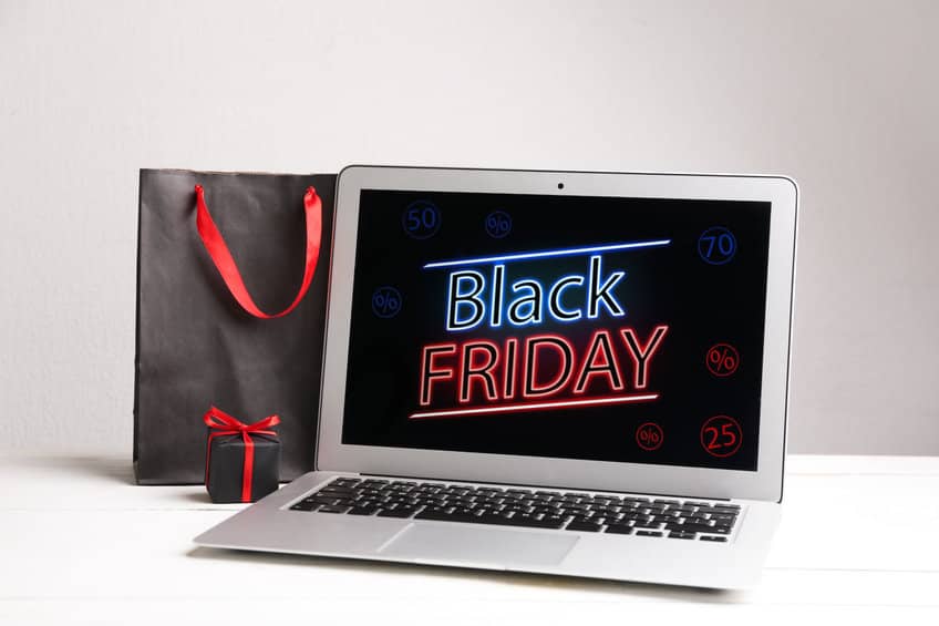 black friday shopping on laptop