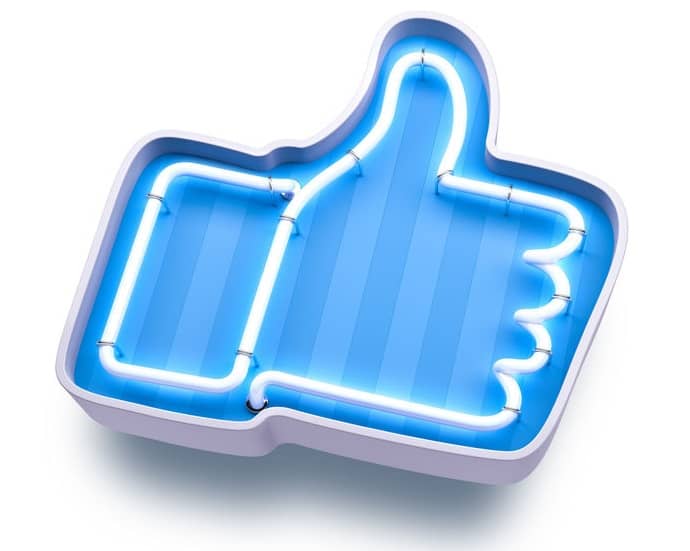 neon Facebook like symbol