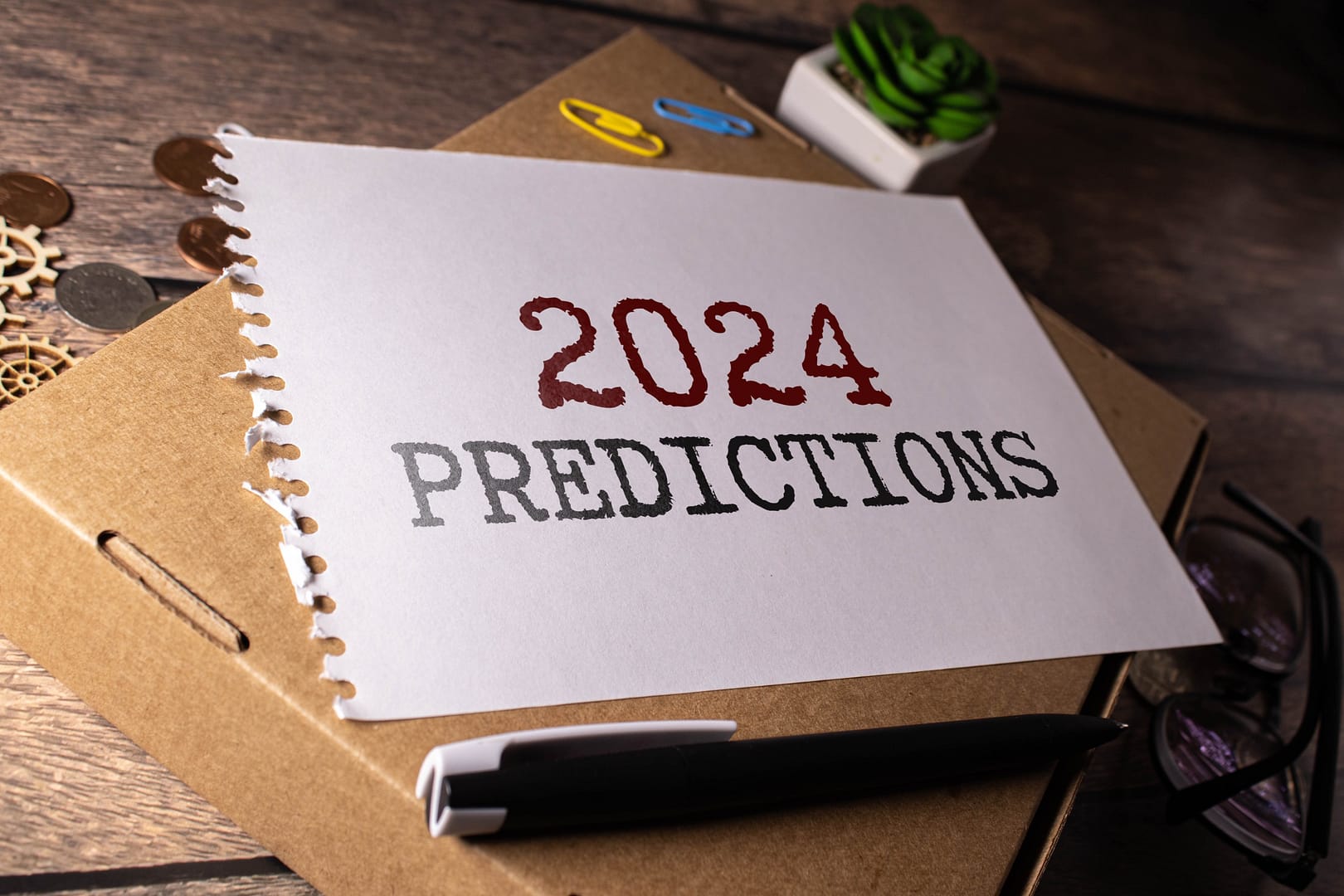 2024 predictions written on paper