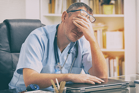 frustrated healthcare worker