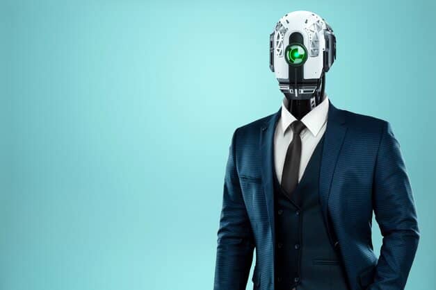business man with robot head